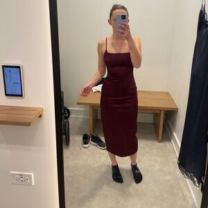 Maroon Midi Dress